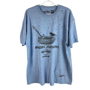 Hard Rock‎ Cafe New Orleans Imagine Dragons T Shirt Mens XL Blue S/S Mixed Blend
